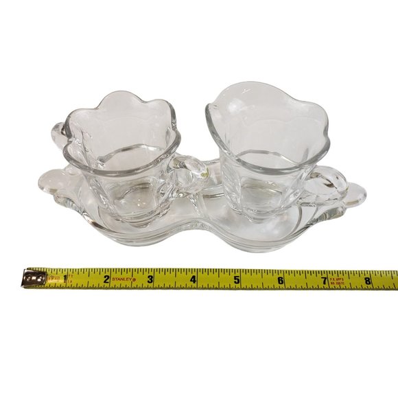 Clear Glass Small Sugar Creamer Set with Tray   LAST CHANCE TO PURCHASE! - Picture 8 of 9